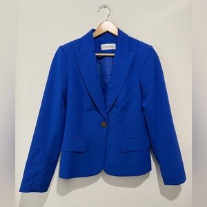 Calvin Klein Cobalt Blue Single-Button Tailored Blazer